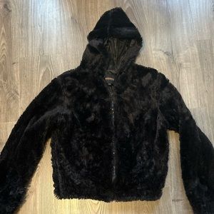 Faux fur zip up jacket